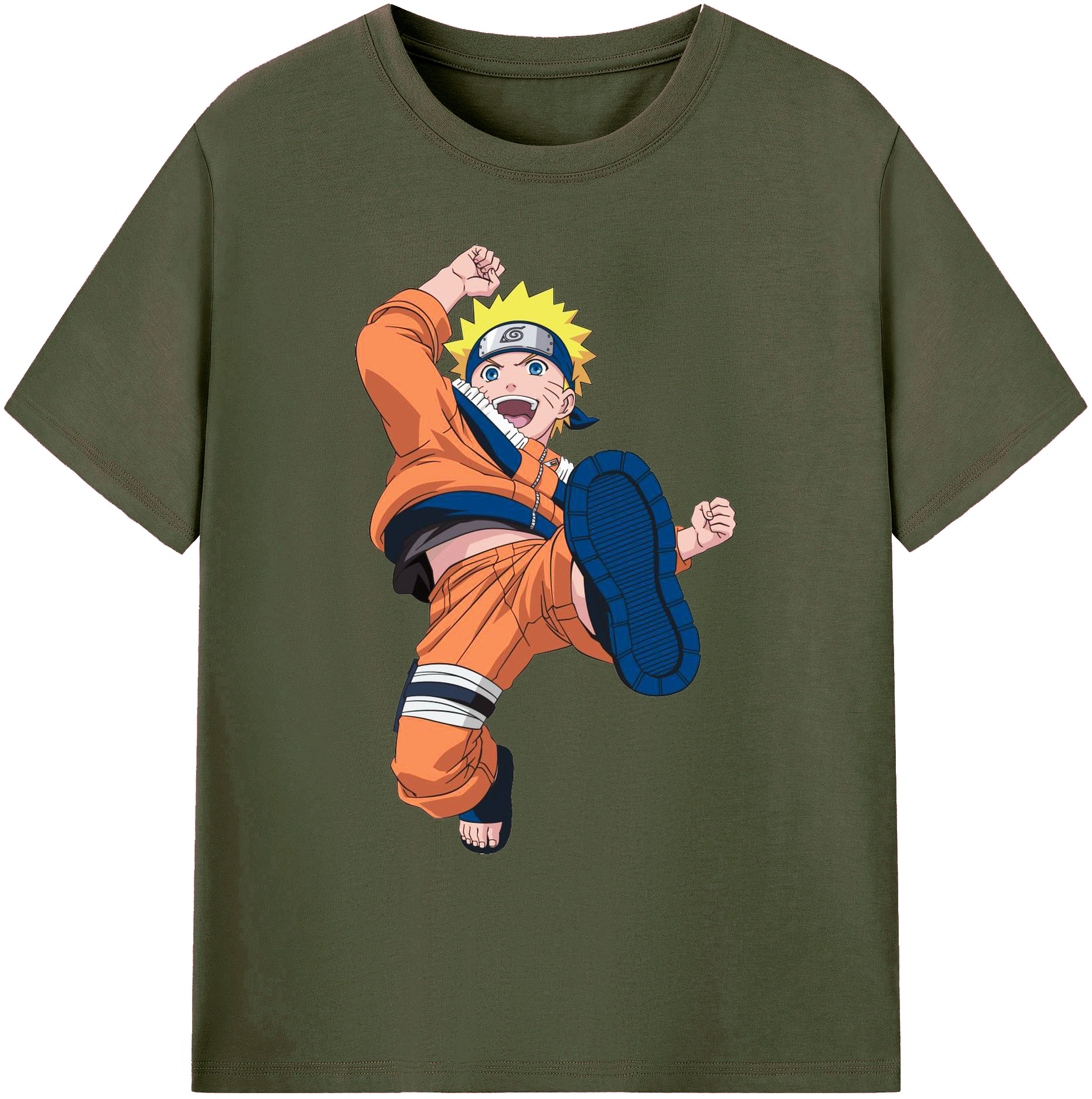 （画像用） NARUTO -ナルト- うずまき ナルト Uzumaki Naruto 綿100％ メンズ半袖Tシャツ｜肌触りやわらか＆通気性